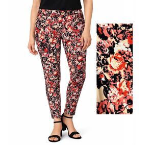 Lysse Pants Size XL High Rise Slim Leg Stretch Floral